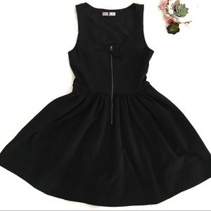 Final! Rebecca Taylor Zipper Black Skater Dress